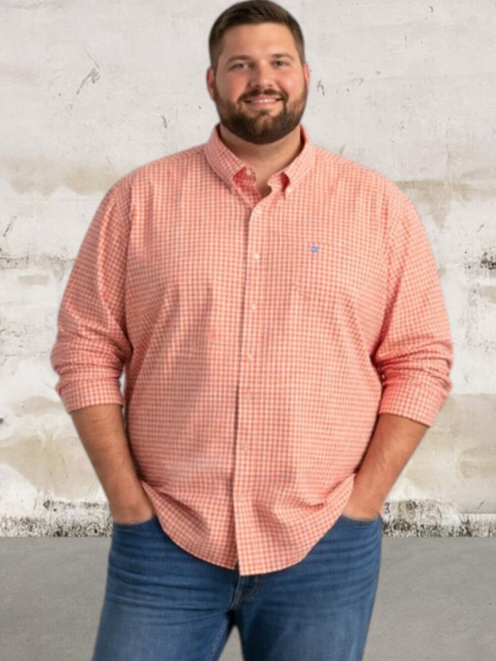 Southern Tide Charleston Parkwood Micro-Gingham Long Sleeve Shirt Size XL
